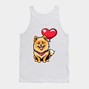 Pomeranian Heart Balloon - Valentines Day Tank Top